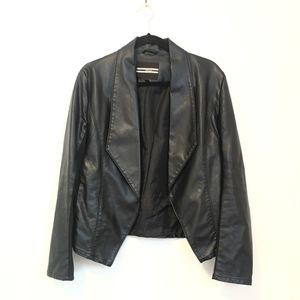 Faux leather blazer jacket